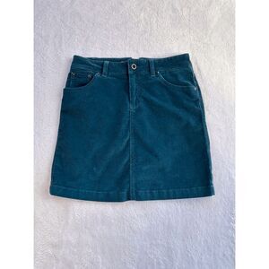 Gap Jeans Teal Blue Corduroy Denim Mini Skirt Size 4, Cotton Blend, Stretchy